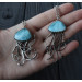 Larimar jellyfish necklace