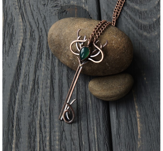 Copper deer necklace