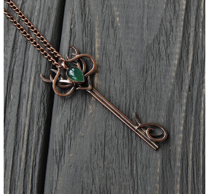 Copper deer necklace