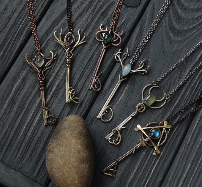 Copper deer necklace