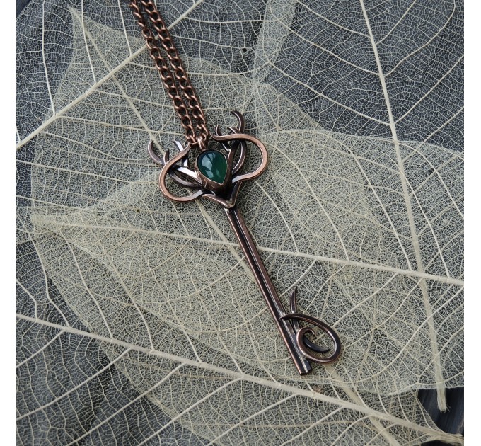 Copper deer necklace