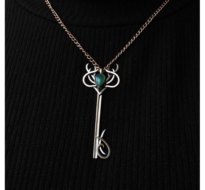 Copper deer necklace