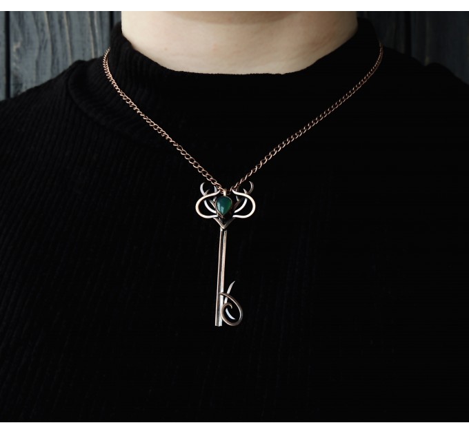 Copper deer necklace