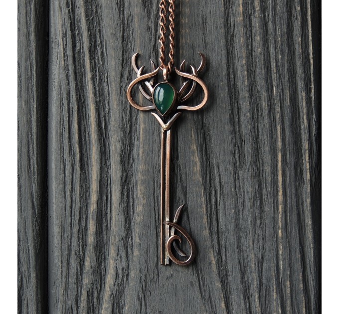 Copper deer necklace