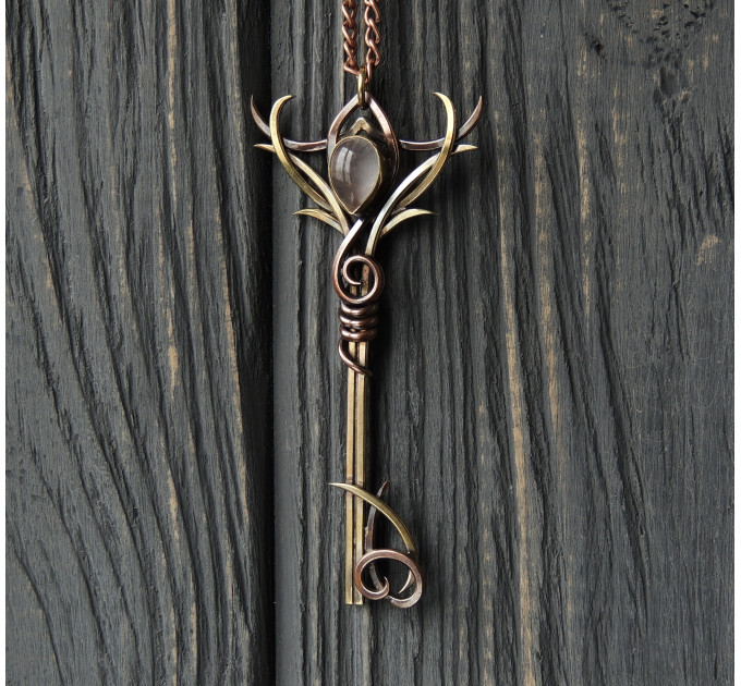 Enchanted key with rose quartz