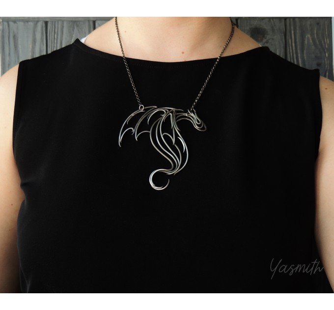 Silver dragon necklace