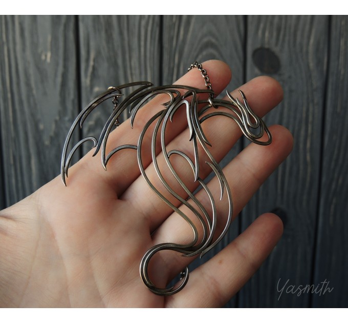 Silver dragon necklace