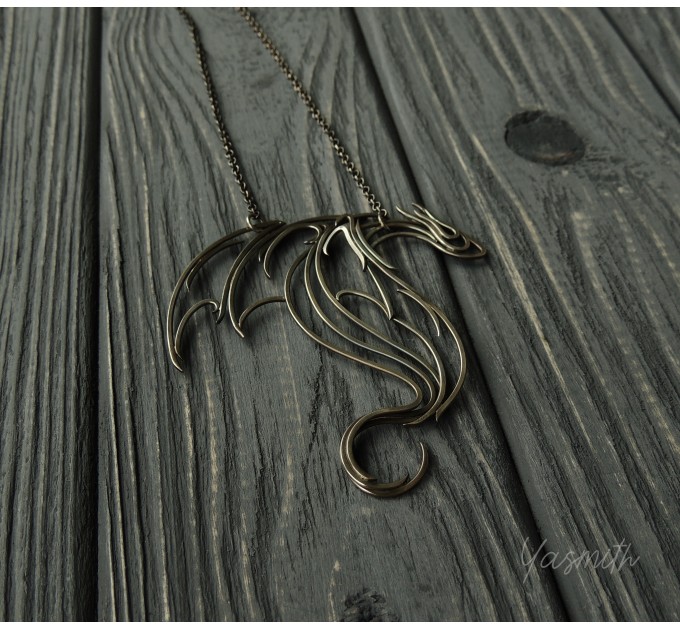 Silver dragon necklace