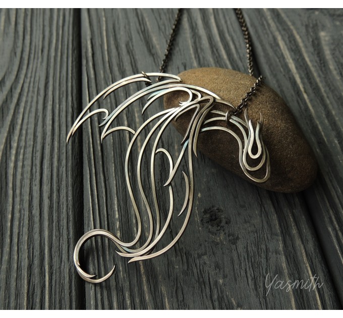 Silver dragon necklace