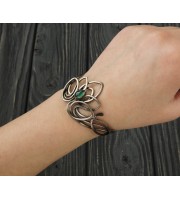 Silver lotus bracelet