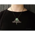 Chrysoprase manta ray necklace