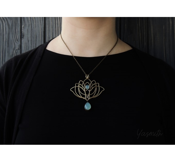 Art nouveau lotus necklace