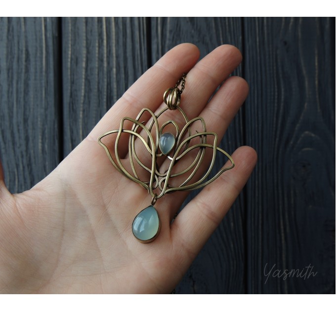 Art nouveau lotus necklace