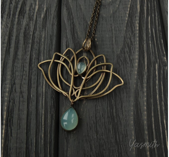 Art nouveau lotus necklace