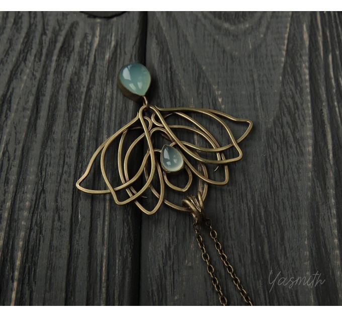 Art nouveau lotus necklace