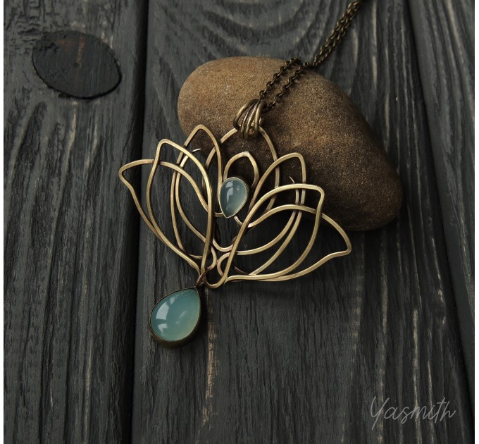 Art nouveau lotus necklace