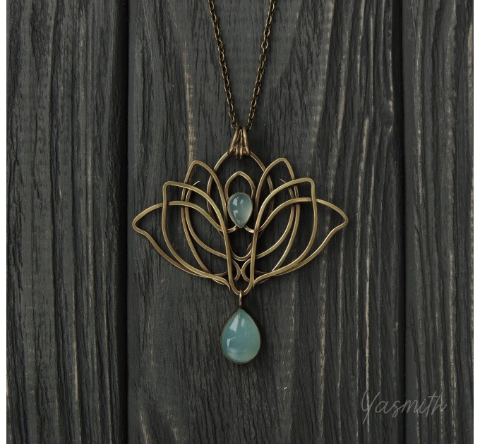 Art nouveau lotus necklace
