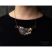 Brass wire bib necklace