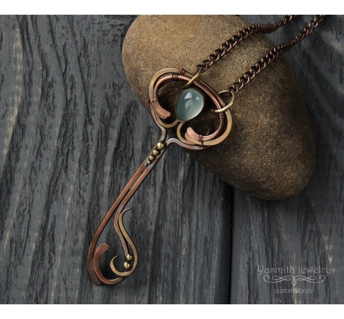Copper key necklace