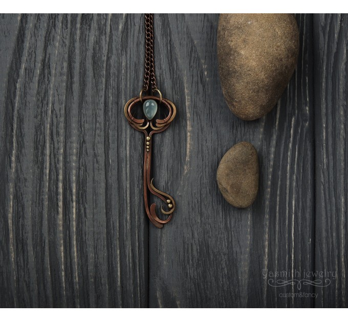 Copper key necklace