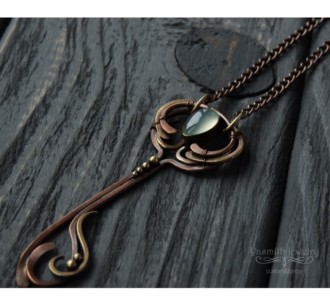 Copper key necklace