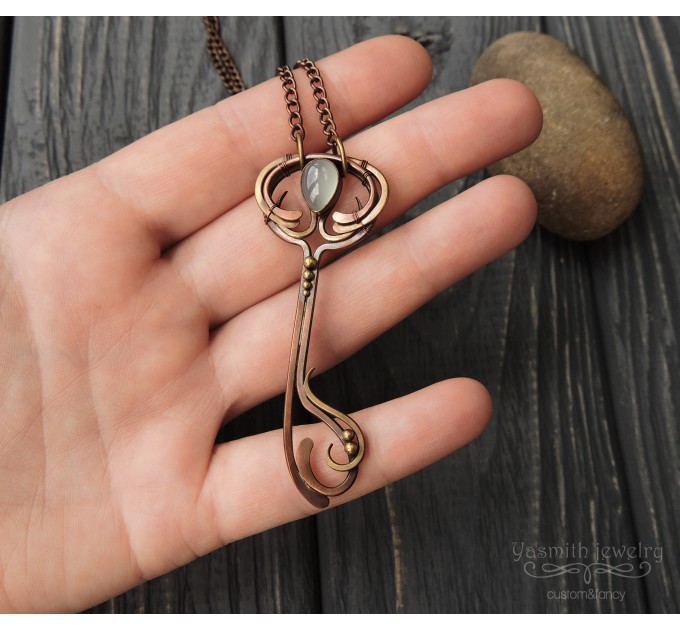 Copper key necklace