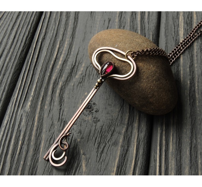 Goth garnet necklace