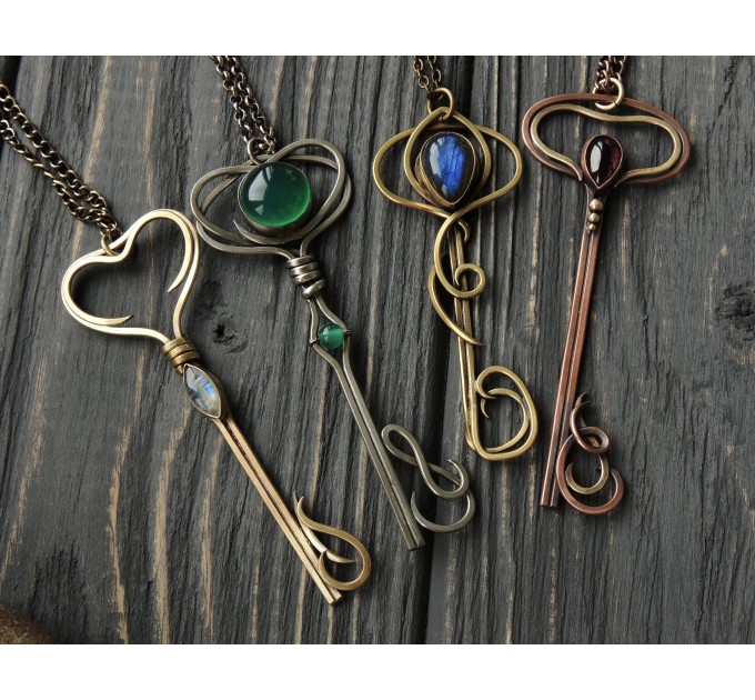 Goth garnet necklace