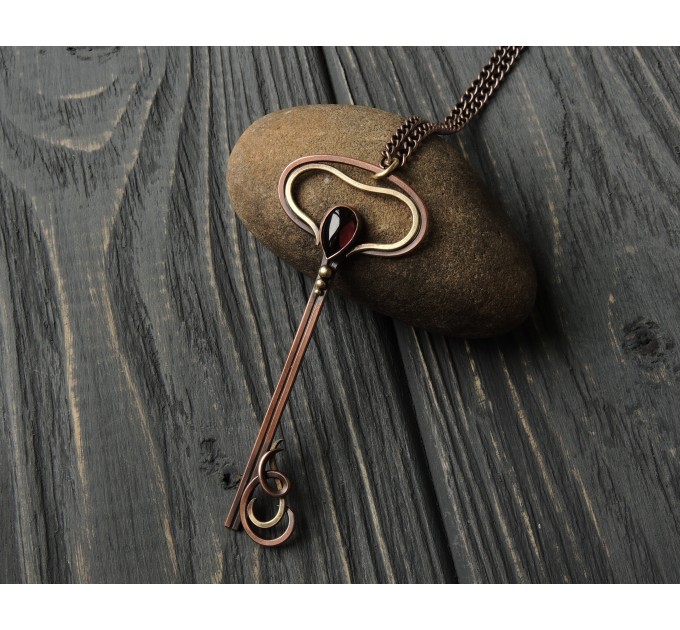 Goth garnet necklace