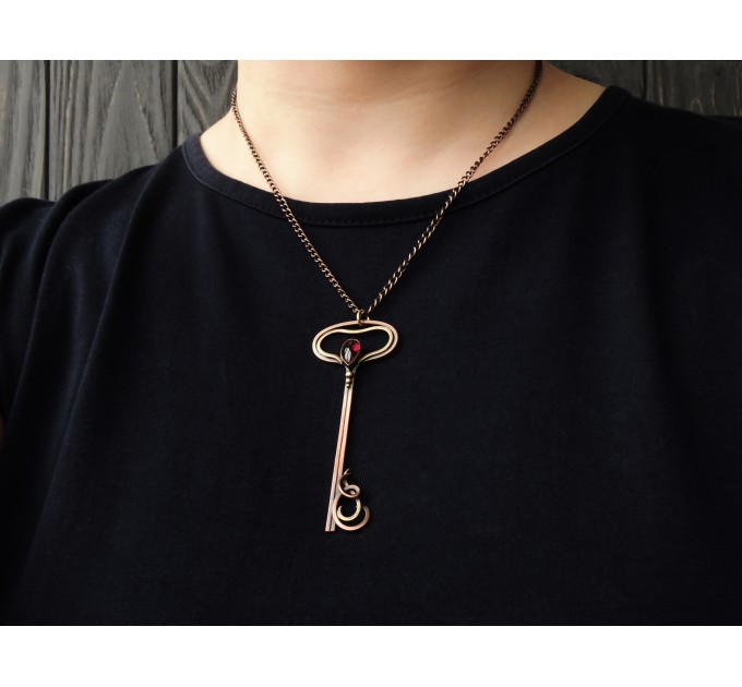 Goth garnet necklace