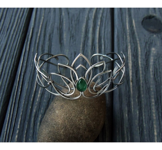 Sterling silver lotus bracelet