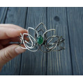 Sterling silver lotus bracelet
