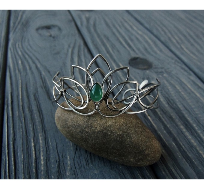 Sterling silver lotus bracelet