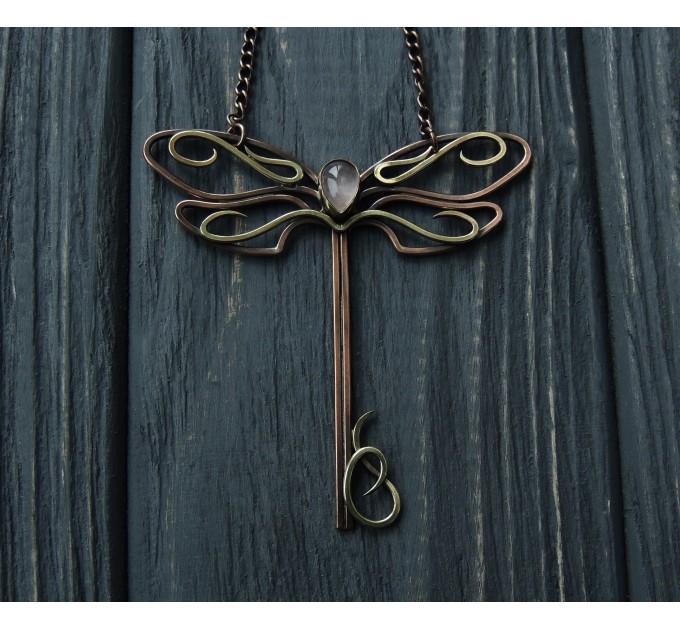 Dragonfly key necklace
