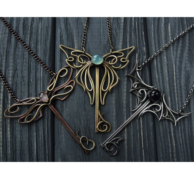 Dragonfly key necklace