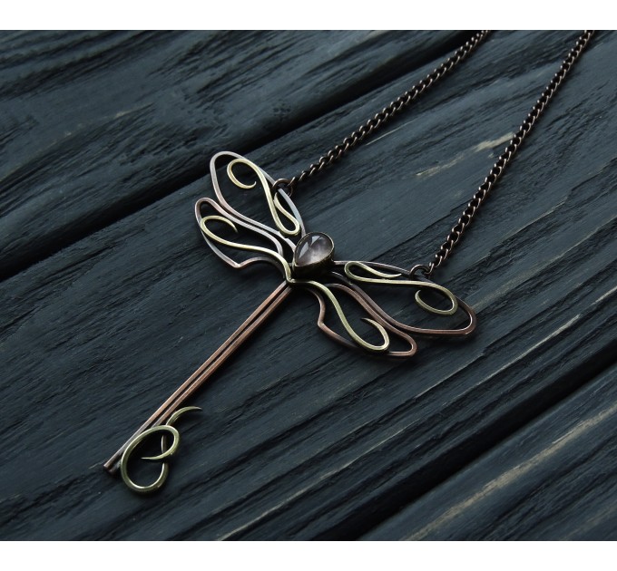 Dragonfly key necklace