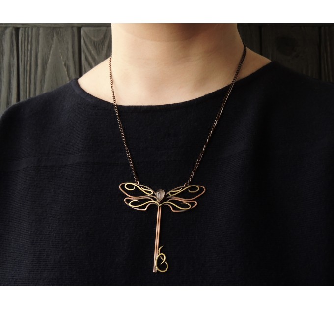 Dragonfly key necklace