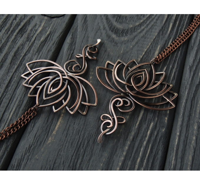 Unalome lotus necklace