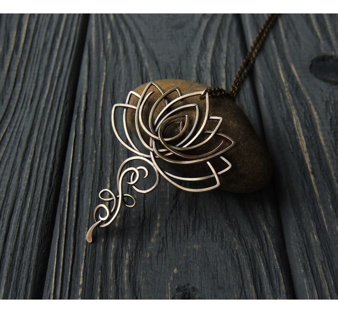 Unalome lotus necklace