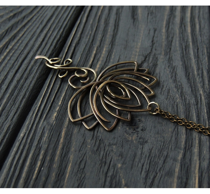 Unalome lotus necklace