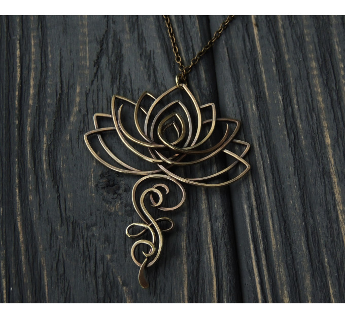 Unalome lotus necklace