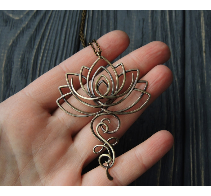 Unalome lotus necklace