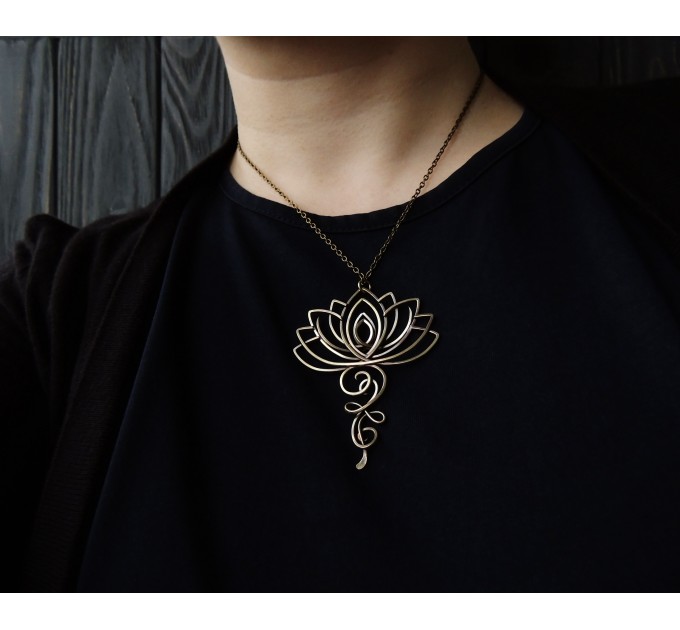 Unalome lotus necklace