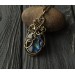 Wire wrapped brass pendant