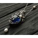 Silver wire wrapped labradorite necklace