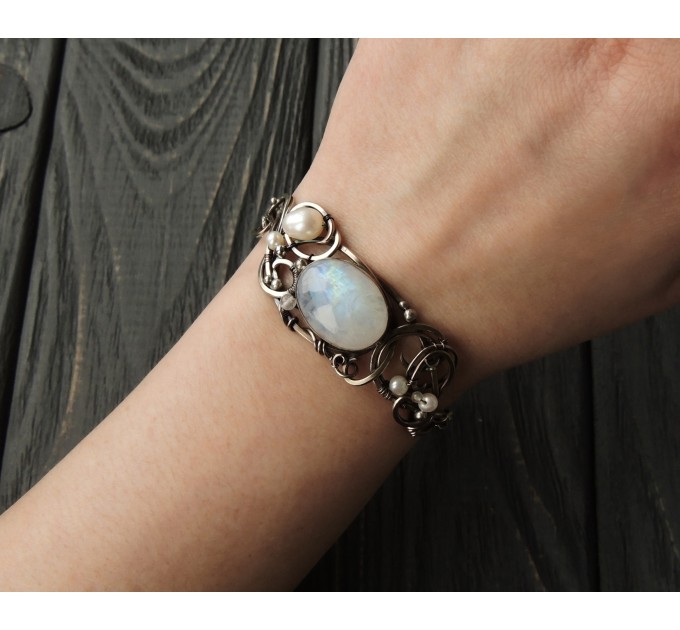Rainbow moonstone bracelet
