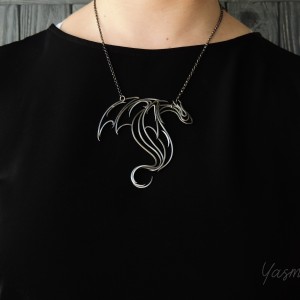 Goth dragon pendant