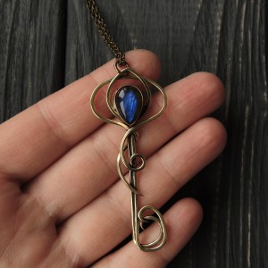 Wiccan key necklace