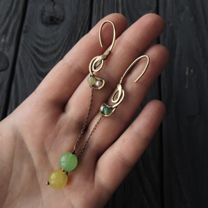 Long spring earrings